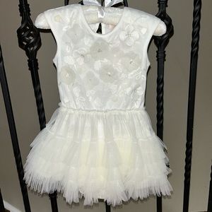 New Tutu Du Monde Flower Appliqué Dress-12-18M